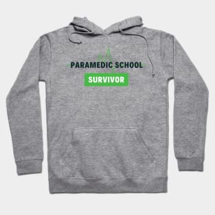 Paramedic School Survivor black and green text design Hoodie